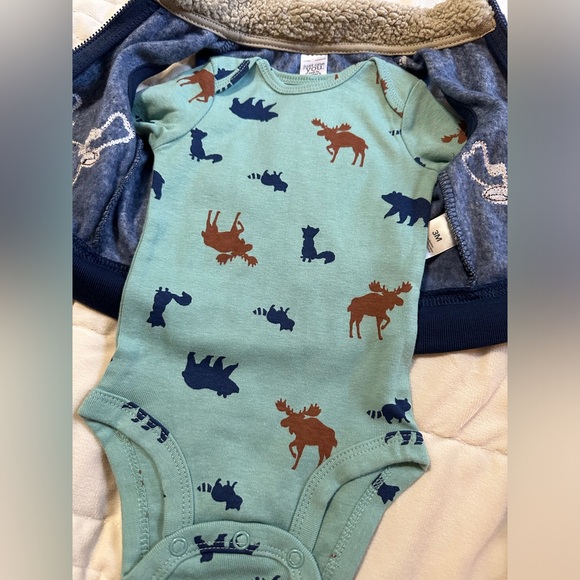 CARTER’S Just One You 🩵Baby Boy Deer 3 Piece Outfit, NWT - Picture 6 of 8